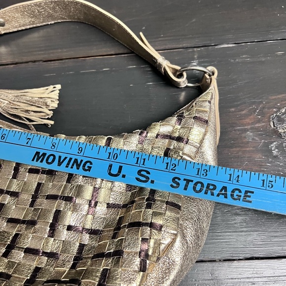 Elliott Lucca Metallic and Black Woven Hobo Bag - Picture 5 of 10